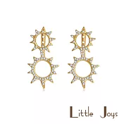 【 Little Joys 】Twin Sun Zircon Earring 雙陽鋯石耳釘 925銀鍍金