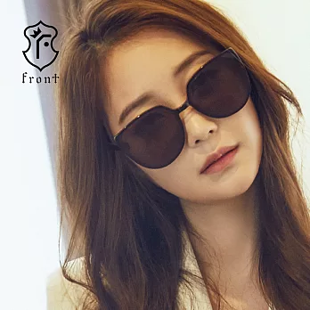 【Front 太陽眼鏡】Palette-Gd57棕框深灰鏡#歐美造型大框水銀太陽眼鏡/墨鏡 Gd57棕框深灰鏡
