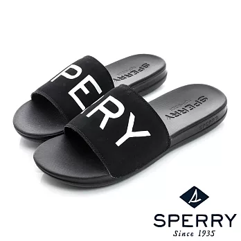 SPERRY 輕量化超彈力舒適字母拖鞋(男)-黑US9黑色