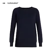 【紐西蘭Icebreaker 】女 刷毛圓領長袖上衣-RF200 / IB104239-402L深藍