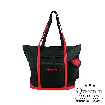 DF Queenin流行 - 外出便攜大容量休閒肩背包旅行袋-共2色紅