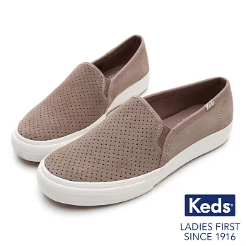 【Keds】麂皮沖孔休閒便鞋US7褐色