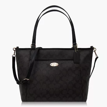 COACH 經典 PVC / 肩背 / 斜背兩用包_深咖啡