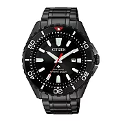 CITIZEN 光動能極致探索腕錶-黑-BN0195-54E