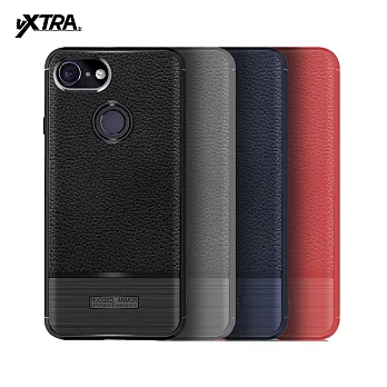 VXTRA Google Pixel 3 XL 防滑手感皮紋 軟性手機殼暗藍