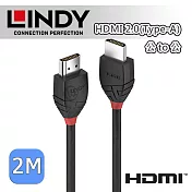 LINDY 林帝 BLACK系列 HDMI 2.0(Type-A) 公 to 公 傳輸線 2m (36472)