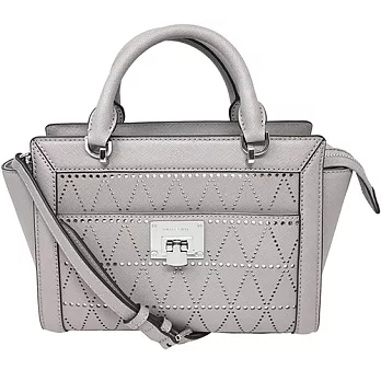 MICHAEL KORS 菱格紋防刮兩用包-珍珠灰(現貨+預購)珍珠灰