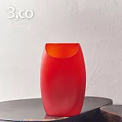 【3,co】玻璃月型口扁平花器(8號) - 紅