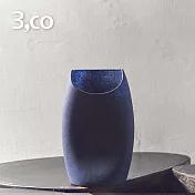 【3,co】玻璃月型口扁平花器(8號) - 藍