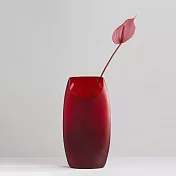【3,co】玻璃月型口扁平花器(9號) - 紅