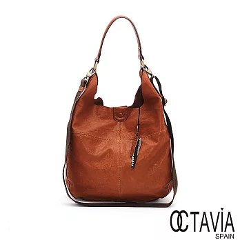 OCTAVIA 8 真皮 - 輕鬆的 ensoen歐式牛皮隨性肩背包 - 悠活棕