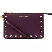 MICHAEL KORS 星星鉚釘雙隔層手拿包-紫色(現貨+預購)紫色