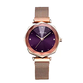 MEIBIN M1210M 時尚華麗光芒綻放淑女腕錶 - 米蘭-紫色