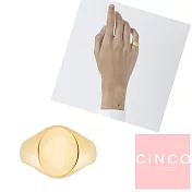 CINCO 葡萄牙精品 Giovanna ring 925純銀鑲24K金尾戒 圓形素面尾戒