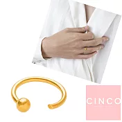 CINCO 葡萄牙精品 Maria clara ring 925純銀鑲24K金戒指 圓球C型戒指 可調式