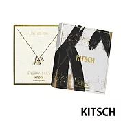 【 KITSCH 】美國加州時尚品牌 3 Tag Engravable Necklace 簡約幾何鎖片拋光14K鍍金墜飾項鍊