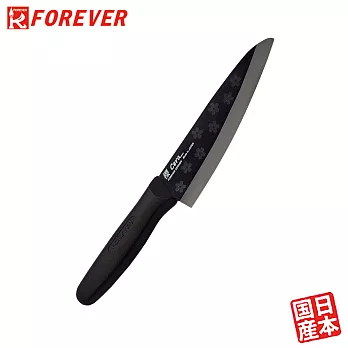 【FOREVER】日本製造鋒愛華櫻花限定款陶瓷刀16CM(黑刃粉柄)