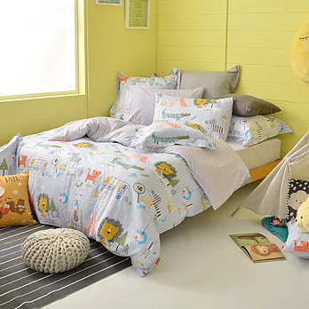 義大利Fancy Belle《動物歷險》單人防蹣抗菌吸濕排汗兩用被床包組