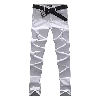 BuyGlasses 韓流自然破壞牛仔長褲 BJWK320528白