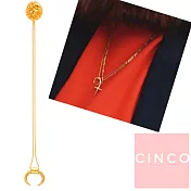 CINCO 葡萄牙精品 Mini shout necklace 925純銀鑲 24K金 新月項鍊 迷你款