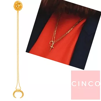 CINCO 葡萄牙精品 Mini shout necklace 925純銀鑲 24K金 新月項鍊 迷你款