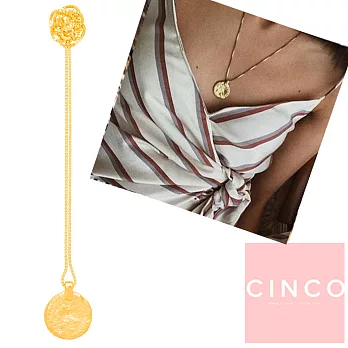 CINCO 葡萄牙精品 Matilda necklace 925純銀鑲 24K金硬幣項鍊 古典款