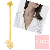 CINCO 葡萄牙精品 Ginger & Dylan necklace 925純銀鑲24K金硬幣項鍊 雙墜款