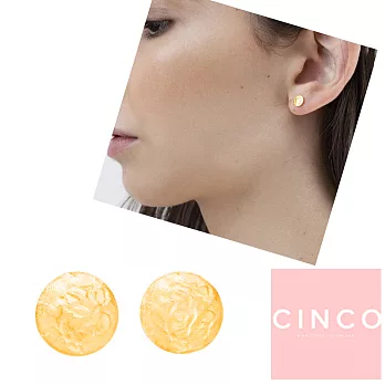 CINCO 葡萄牙精品 Matilda earrings 925純銀鑲24K金耳環 迷你硬幣耳環