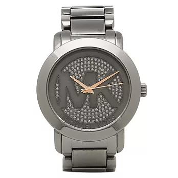 MICHAEL KORS 璀璨logo不鏽鋼錶-灰銀色(現貨+預購)灰銀色