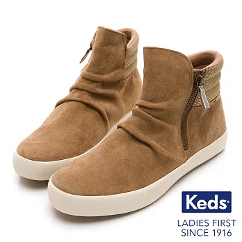 【Keds】機能防潑水麂皮拉鍊短靴US7.5土黃