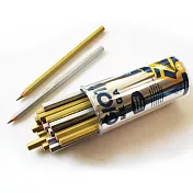 【義大利 GIOTTO】MEGA 六角胖金銀色鉛筆(24支)附筆筒