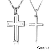 GIUMKA 情侶項鍊 925純銀 十字架約定項鍊 MNS08090銀色