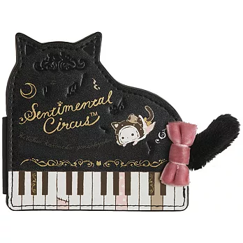 San-X 魔幻馬戲團貓咪鋼琴系列皮革折疊鏡