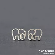 【Sayaka紗彌佳】925純銀可愛動物系列甜美萌系鏤空大象耳環