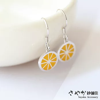 【Sayaka紗彌佳】純銀氧氣美女橘子切片造型耳環