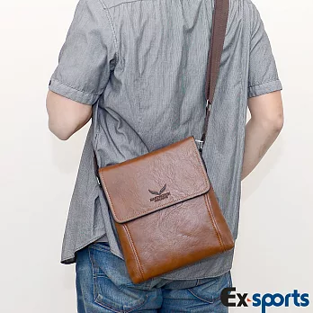 Ex-Sports亞克仕 側背休閒包-仿皮質感咖啡