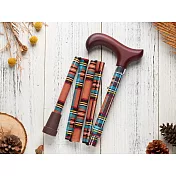 《Merry Sticks 悅杖》繽紛生活折疊手杖-茶香月季紅格紋