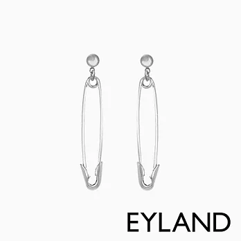 【Eyland】英國倫敦 Aoki Safety Pin Earrings 個性別針風格墜飾耳環 (白金)
