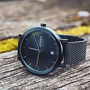 HYGGE｜日本低調率性金屬腕錶不銹鋼黑、金屬黑錶帶