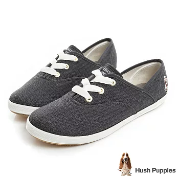 Hush Puppies COCO針織咖啡紗帆布鞋US5.5深藍