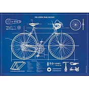 美國 Cavallini & Co. wrap 包裝紙/海報 自行車藍圖