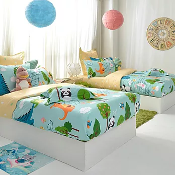 義大利Fancy Belle《好朋友的派對》加大防蹣抗菌吸濕排汗兩用被床包組