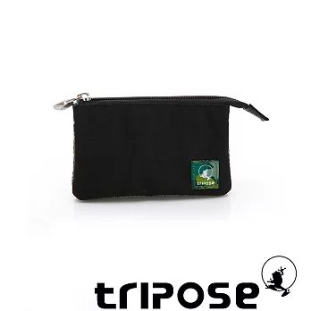 tripose 漫遊系列岩紋簡約微旅萬用零錢包- 黑