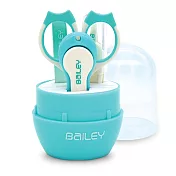 【韓國BAILEY貝睿】嬰幼兒寶寶安全指甲剪護理4件組(水藍)