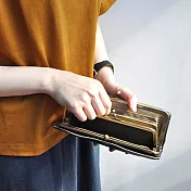 CLEDRAN｜日本復古款 經典銖釦多層皮夾 藍黑色