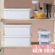 《真心良品》雷納急鮮耐冷保鮮盒(7.5L+2.5L) 6入組