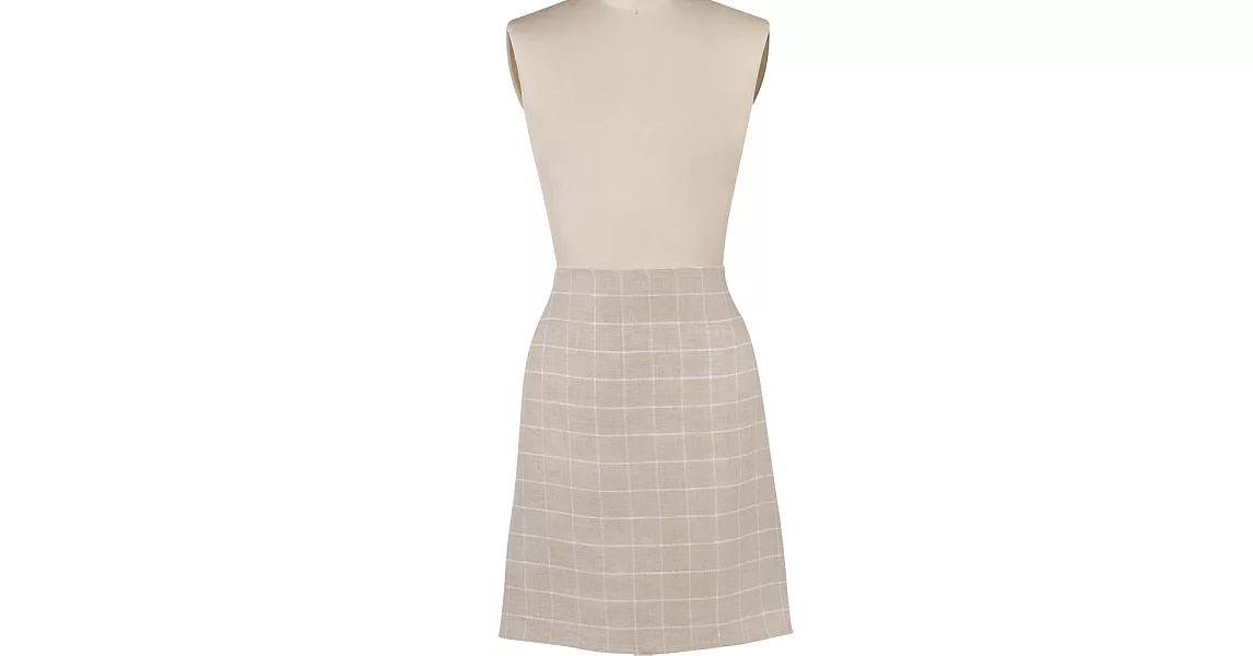 《DANICA》半身短圍裙(米方格)