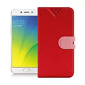 NISDA for OPPO R9s 風格磨砂側翻皮套 紅