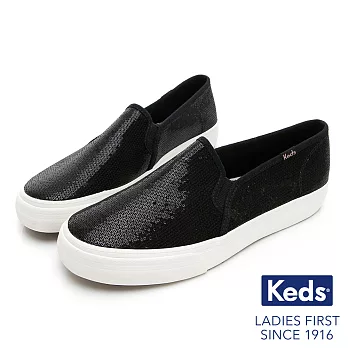 Keds DOUBLE DECKER 亮片布面休閒便鞋US6.5黑