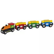 【Mentari 木製玩具】繽紛積木軌道小火車